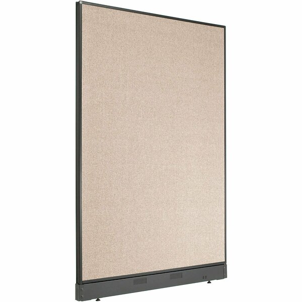 Interion By Global Industrial Interion Office Partition Panel with Pass-Thru Cable, 48-1/4inW x 64inH, Tan 238637PTN